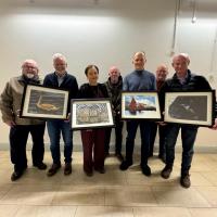 Members who were presented with their framed prints from Mike Dooley and members of the committee